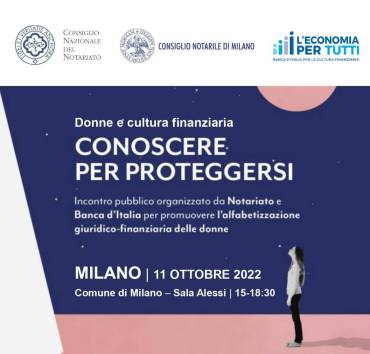 Cerchi d’Acqua parteciperà all’incontro, gratuito e aperto alla cittadinanza, “Conoscere per proteggersi: donne e cultura finanziaria” – (11 ottobre 2022 – dalle 15,00 alle 18,30 – Palazzo Marino)